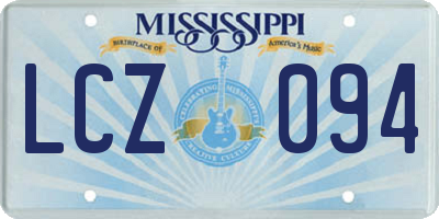 MS license plate LCZ094