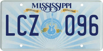 MS license plate LCZ096