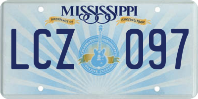 MS license plate LCZ097