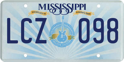 MS license plate LCZ098