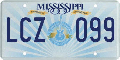 MS license plate LCZ099