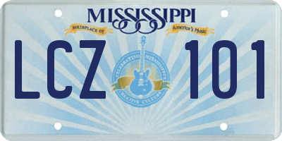 MS license plate LCZ101