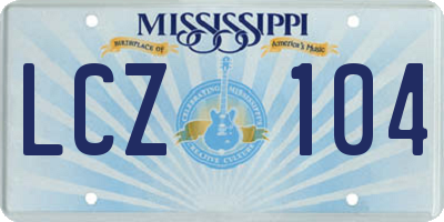 MS license plate LCZ104