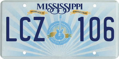 MS license plate LCZ106