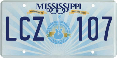 MS license plate LCZ107