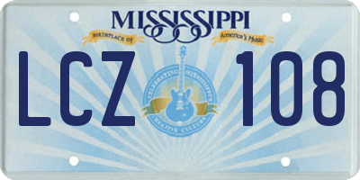 MS license plate LCZ108