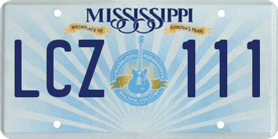 MS license plate LCZ111