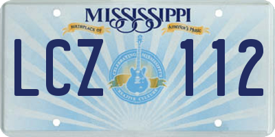 MS license plate LCZ112