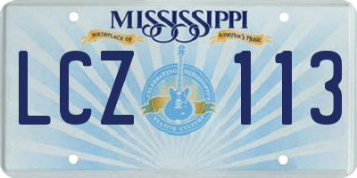 MS license plate LCZ113