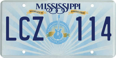 MS license plate LCZ114