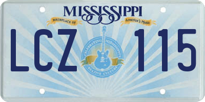 MS license plate LCZ115