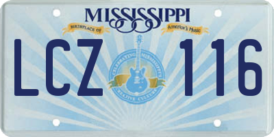 MS license plate LCZ116