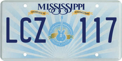 MS license plate LCZ117