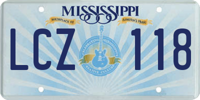 MS license plate LCZ118