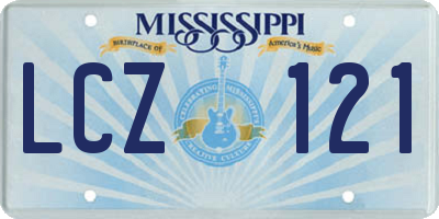 MS license plate LCZ121