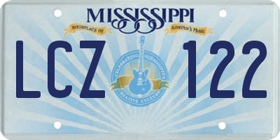 MS license plate LCZ122