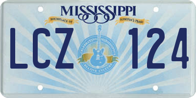MS license plate LCZ124