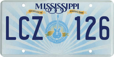 MS license plate LCZ126
