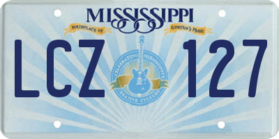 MS license plate LCZ127