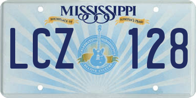 MS license plate LCZ128