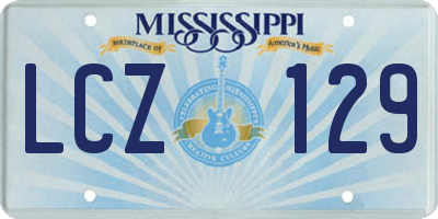 MS license plate LCZ129