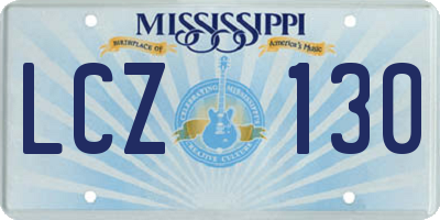 MS license plate LCZ130