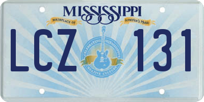 MS license plate LCZ131