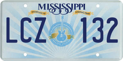 MS license plate LCZ132