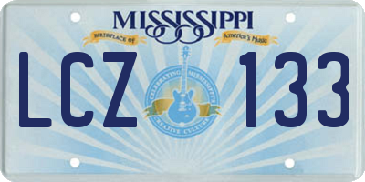 MS license plate LCZ133