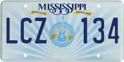 MS license plate LCZ134
