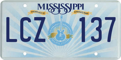 MS license plate LCZ137