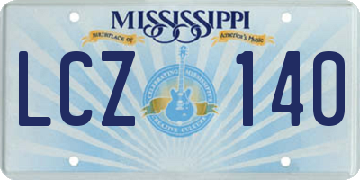 MS license plate LCZ140