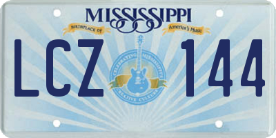 MS license plate LCZ144