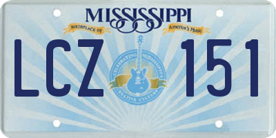 MS license plate LCZ151