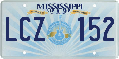 MS license plate LCZ152