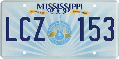 MS license plate LCZ153