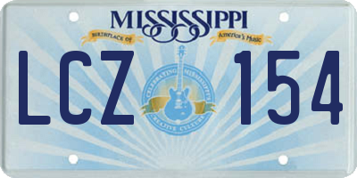 MS license plate LCZ154
