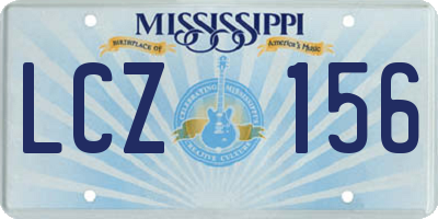 MS license plate LCZ156
