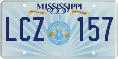 MS license plate LCZ157