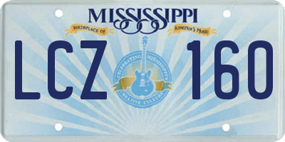 MS license plate LCZ160
