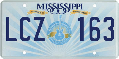 MS license plate LCZ163