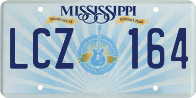 MS license plate LCZ164