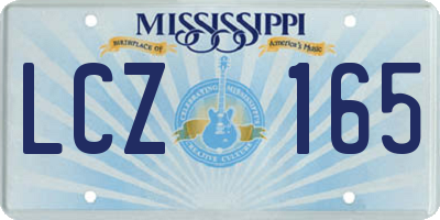MS license plate LCZ165