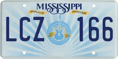MS license plate LCZ166