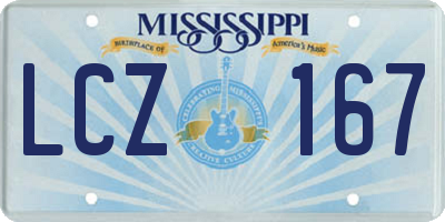 MS license plate LCZ167
