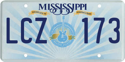 MS license plate LCZ173