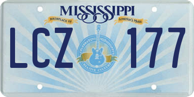MS license plate LCZ177