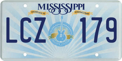 MS license plate LCZ179