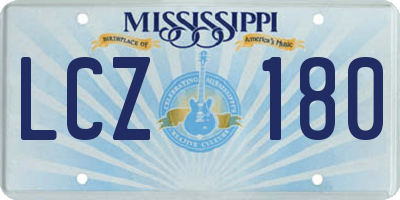 MS license plate LCZ180