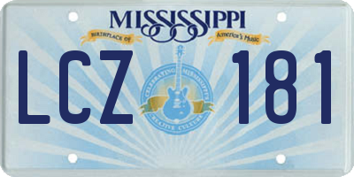 MS license plate LCZ181